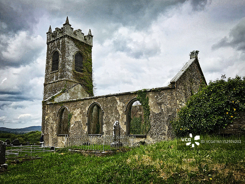 爱尔兰天主教地区的教堂遗址图片素材