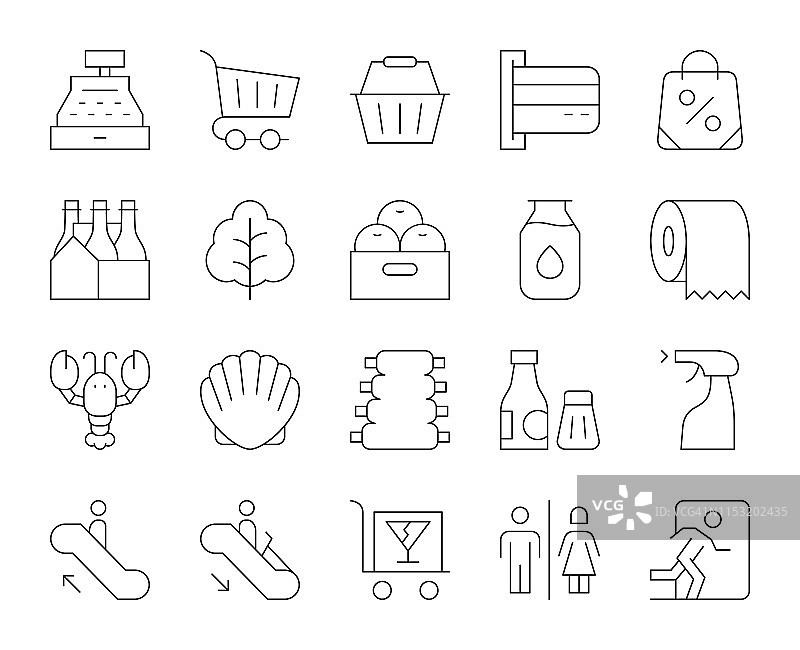 超市细线图标图片素材