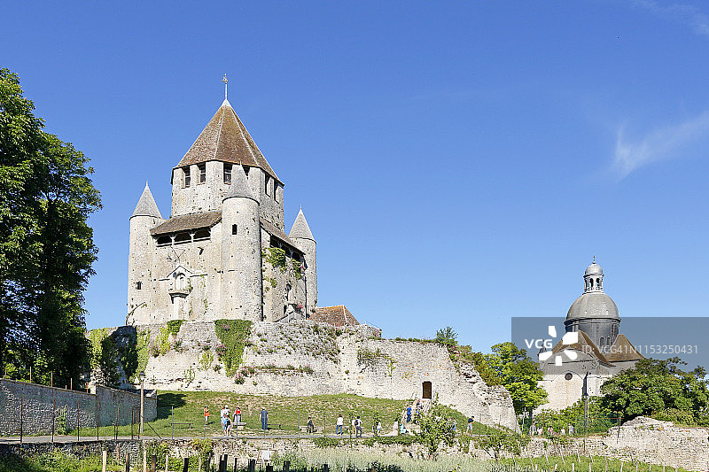 塞纳-马恩省普罗万的中世纪村庄：凯撒塔图片素材