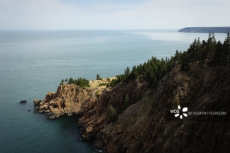 加拿大新不伦瑞克省芬迪湾大马南岛的原始西海岸图片素材