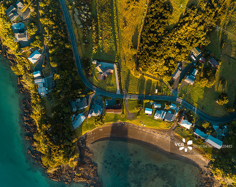 旺格雷图图卡卡海岸的房产鸟瞰图图片素材