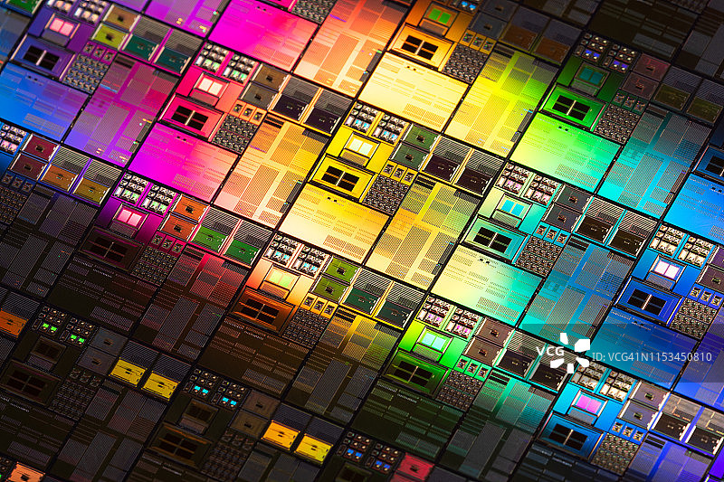 彩色硅电脑晶片图片素材