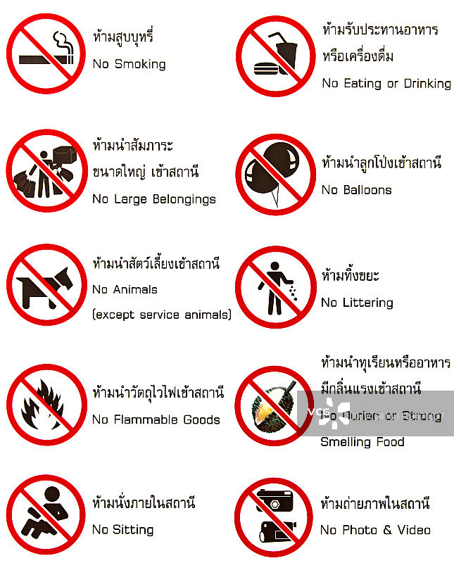 曼谷火车上禁止榴莲和叫卖图片素材