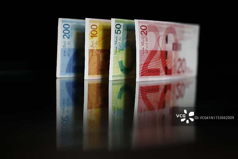 以色列货币：谢克尔图片素材