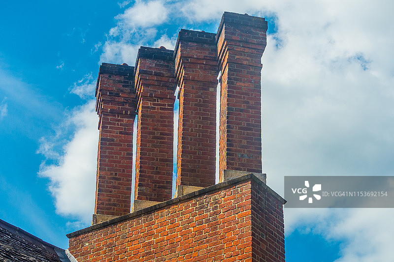 英国牛津郡伊夫利砖砌烟囱图片素材