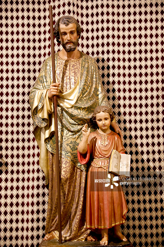 拿撒勒圣约瑟夫教堂雕像图片素材