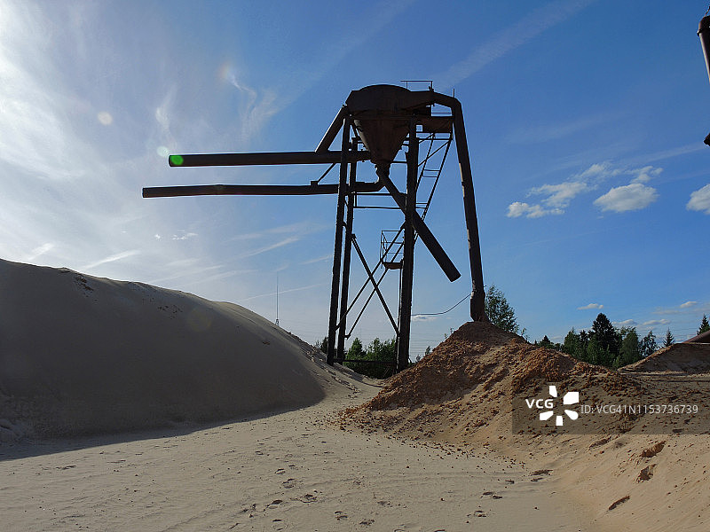 采沙场水力机械提沙冲洗法，吸沙船 - 采沙设备图片素材