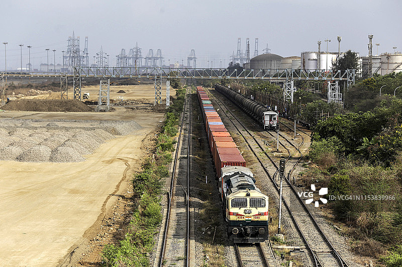 印度货运列车图片素材