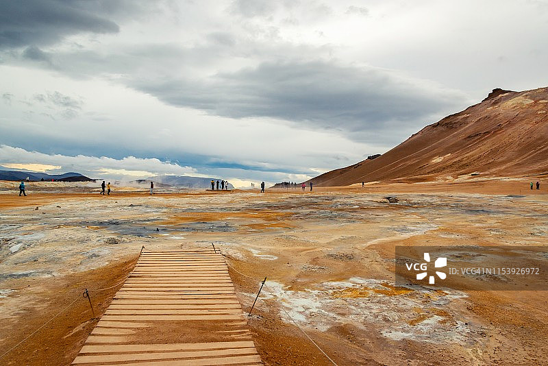 冰岛Hverir超现实的Namafjall地热区图片素材