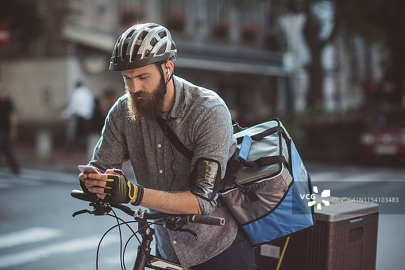 自行车外卖配送图片素材