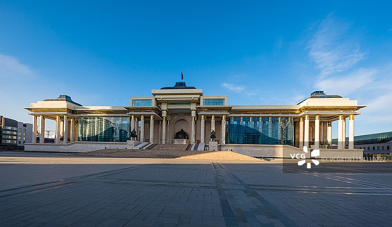 乌兰巴托/蒙古国苏赫巴托广场或成吉思汗广场图片素材