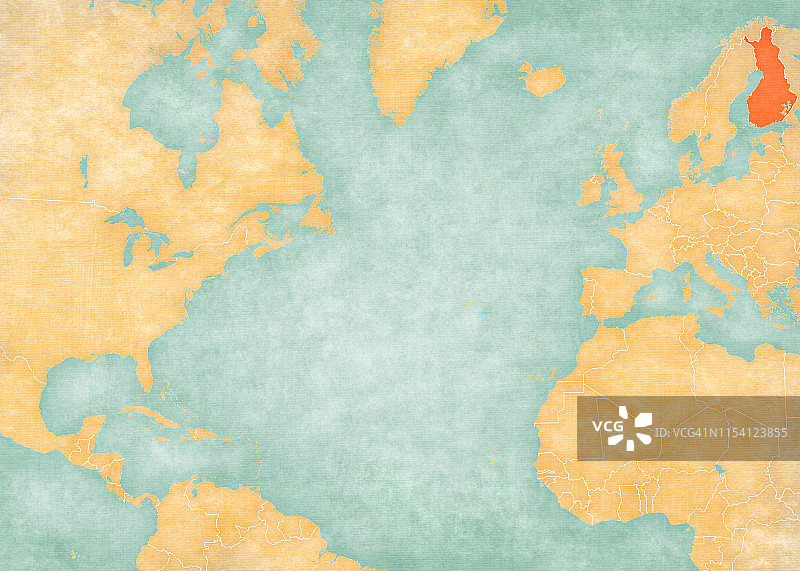 北大西洋地图 - 芬兰图片素材