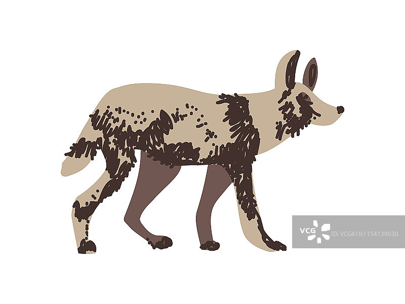 非洲鬣狗野生动物矢量插画图片素材