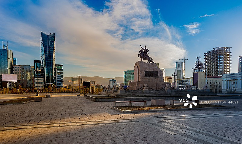 乌兰巴托/蒙古国苏赫巴托广场或成吉思汗广场图片素材