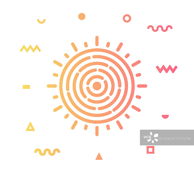 阳光线条风格图标设计图片素材