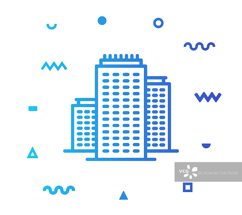 城市建筑线条样式图标设计图片素材