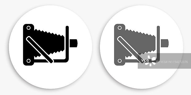 古董相机黑白圆形图标图片素材