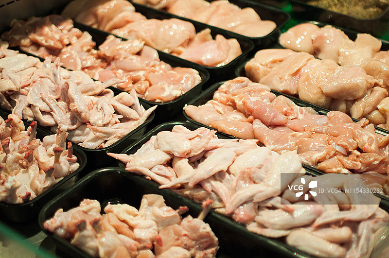 超市里的生鸡肉图片素材
