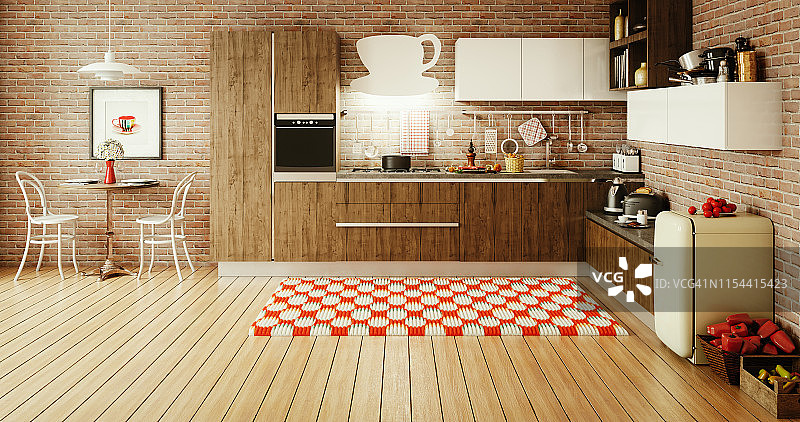 家庭厨房和餐厅图片素材