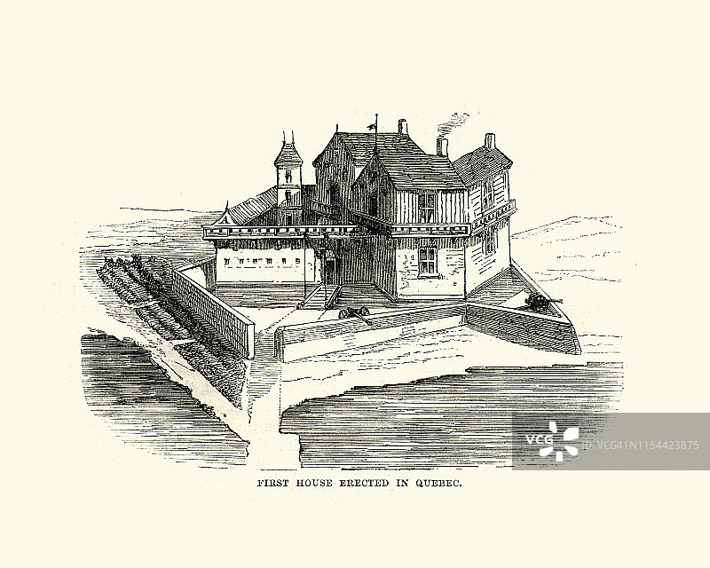 魁北克的第一栋设防房屋图片素材