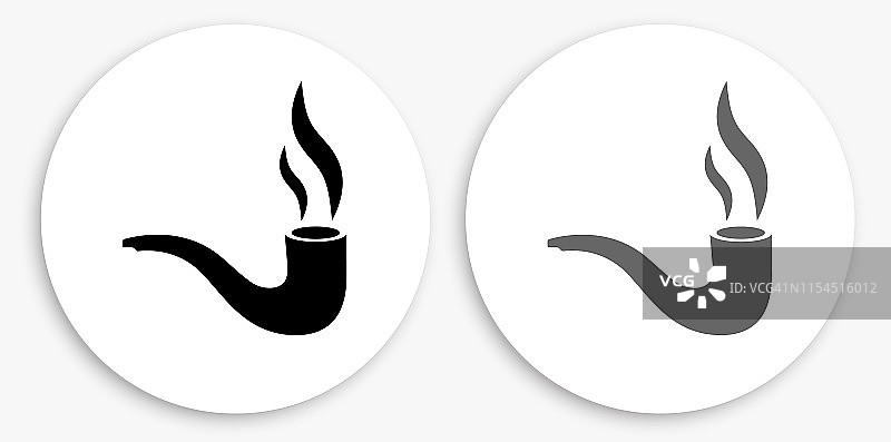 黑白圆形香烟图标图片素材