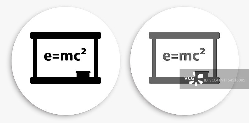 太空方程式黑白圆形图标图片素材