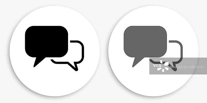 聊天气泡黑白圆形图标图片素材