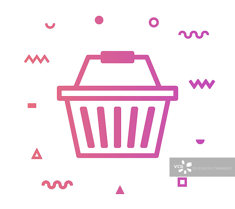 购物篮线条风格图标设计图片素材