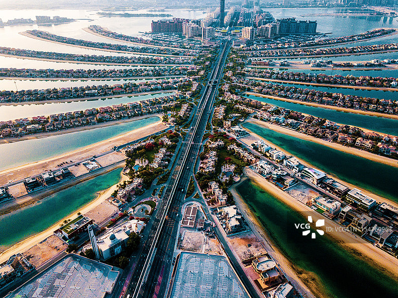 迪拜棕榈岛鸟瞰图图片素材