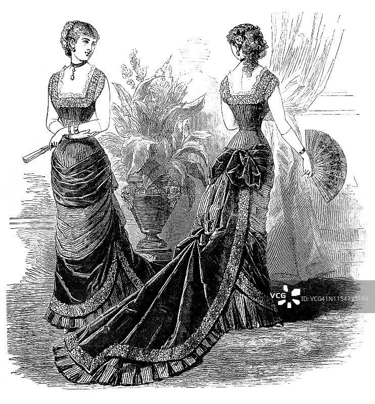 维多利亚风格女装舞会丝绸礼服图片素材