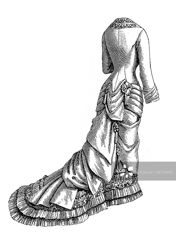 柔软斜纹丝绸面料维多利亚风格女装图片素材