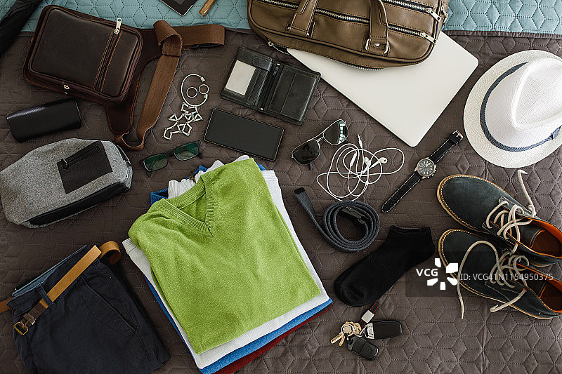 男士时尚配饰平铺图片素材