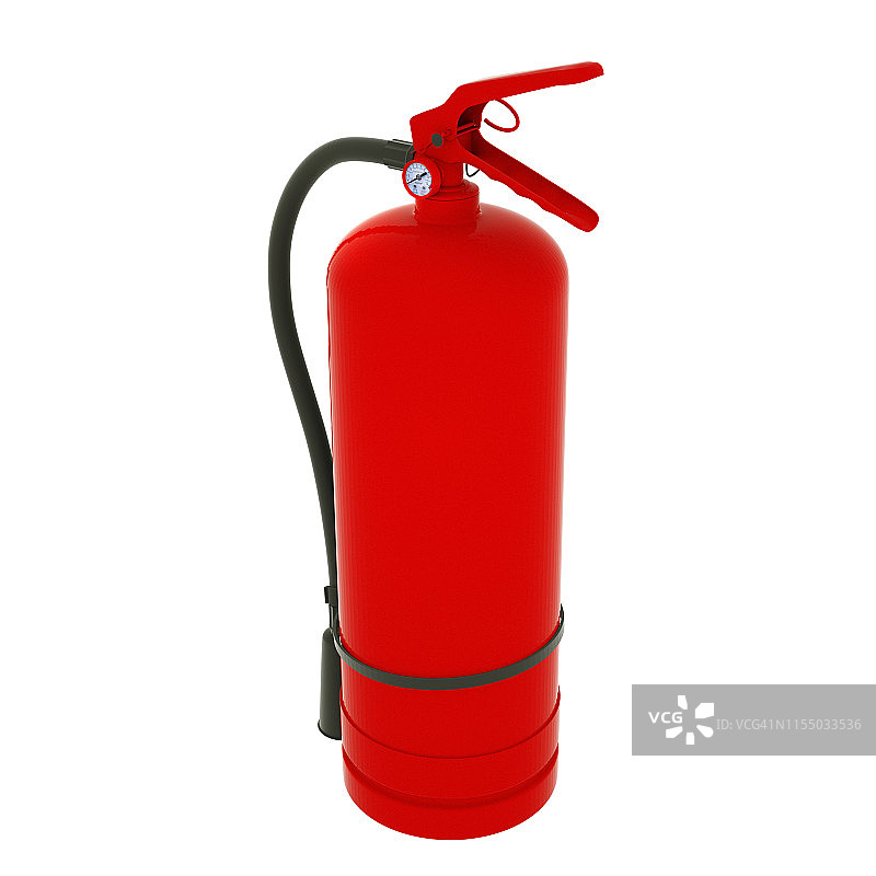 白色背景上的红色空白灭火器3D图图片素材