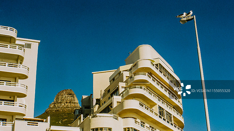 狮子头之间的建筑物，开普敦，西开普敦，南非图片素材