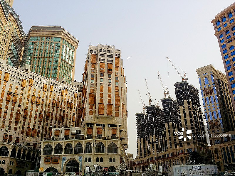 麦加禁寺（天房）附近摩天大楼的建设工程图片素材