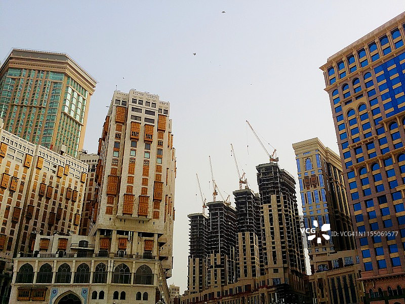 麦加禁寺（天房）附近摩天大楼的建设工程图片素材