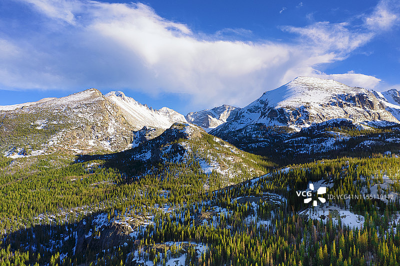 科罗拉多州落基山脉埃斯蒂斯公园朗斯峰图片素材