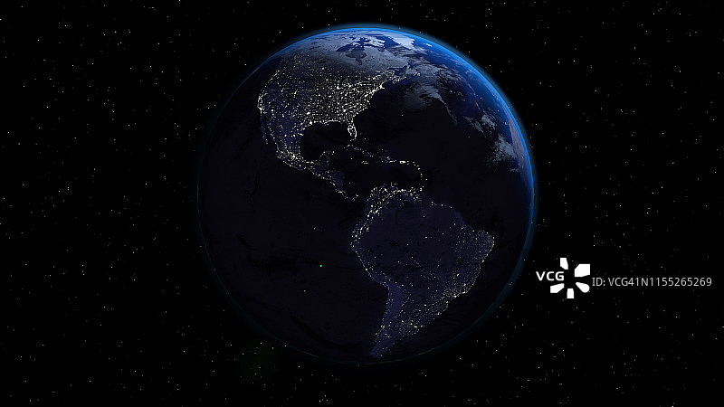 地球上的城市灯光插图图片素材