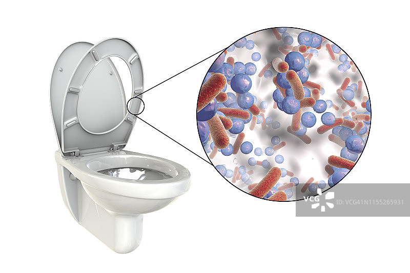 马桶微生物概念图图片素材