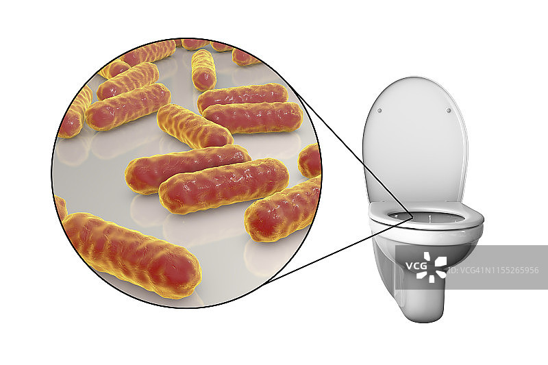 马桶微生物概念图图片素材
