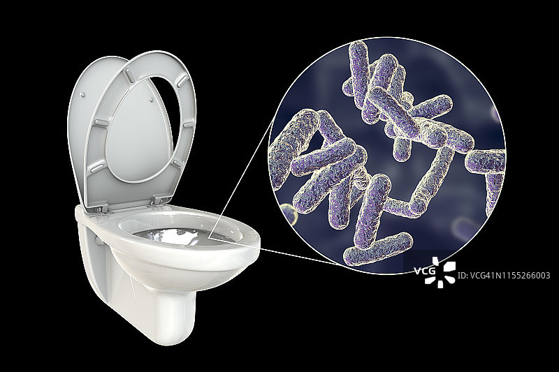 马桶微生物概念图图片素材