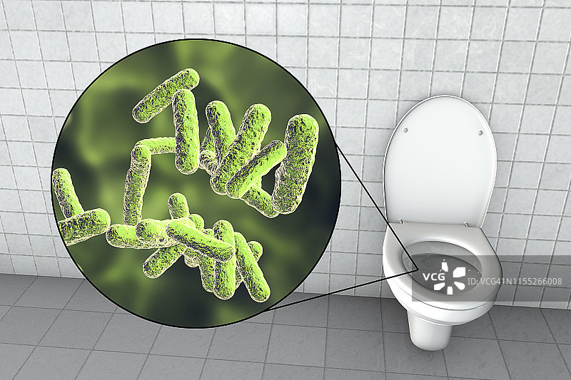 马桶微生物概念图图片素材