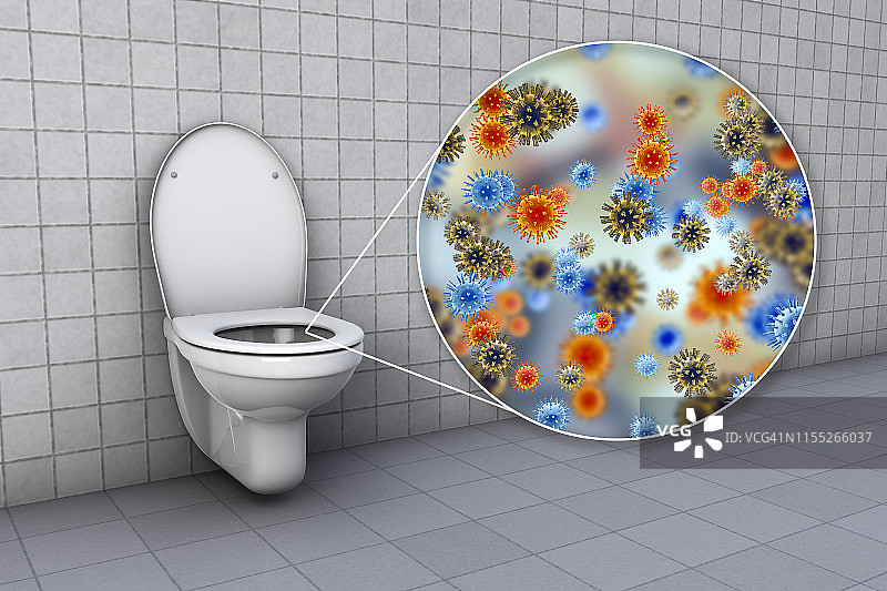 马桶微生物概念图图片素材