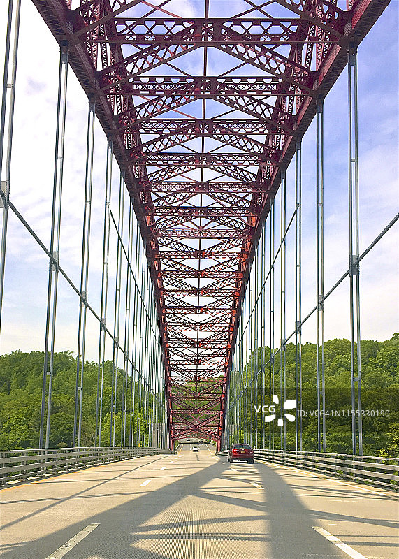 纽约州塔科尼克州立公园大道跨越新克罗顿水库的桥梁图片素材