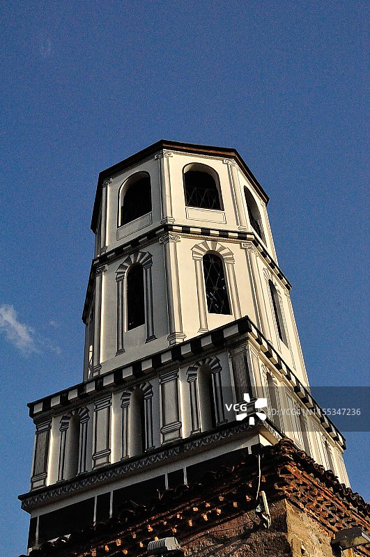 保加利亚普罗夫迪夫Sv.Konstantin Elena教堂塔顶图片素材