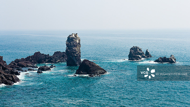 韩国济州岛涉地可支方头浦岩海景图片素材