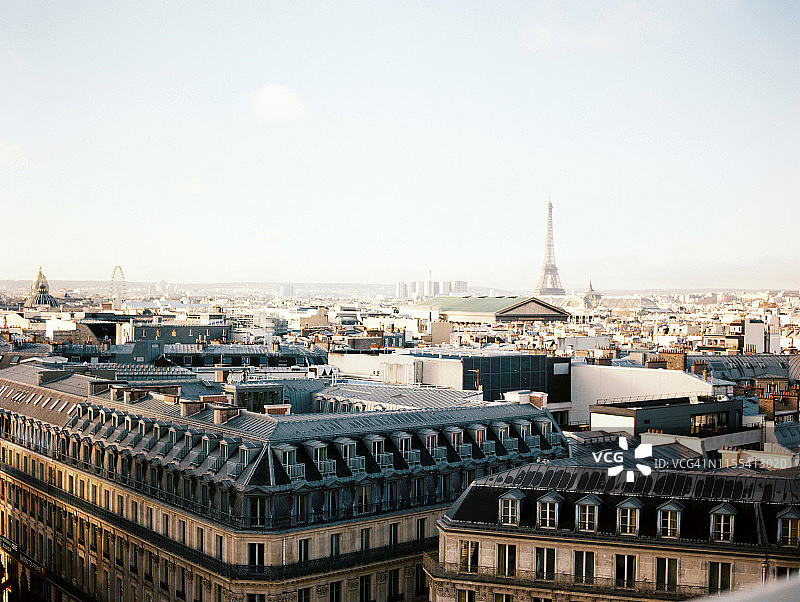 从巴黎老佛爷百货楼顶看到的巴黎景色图片素材
