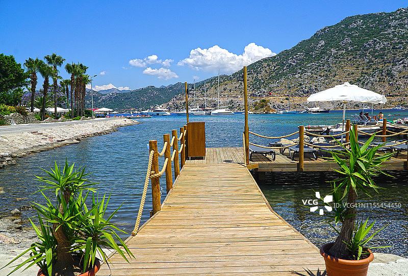 塞利米耶村的码头图片素材