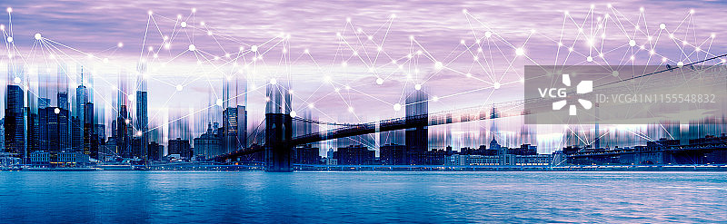 物联网网络通信智慧城市科技。全球商业互联网概念图片素材