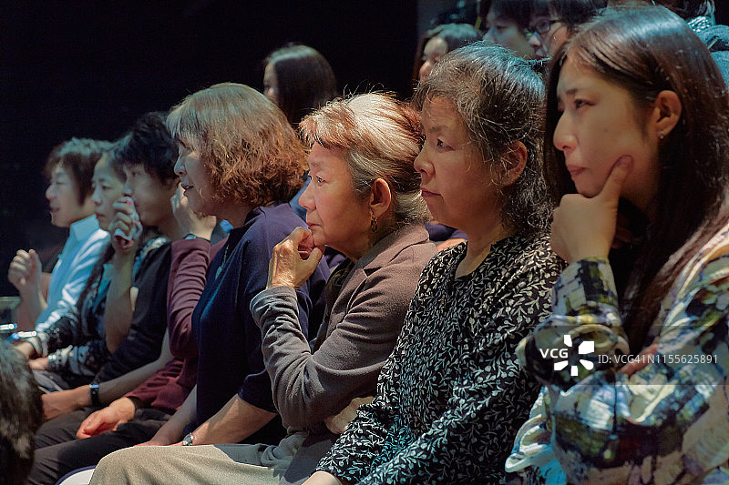 在剧院看屏幕哭泣的人们图片素材